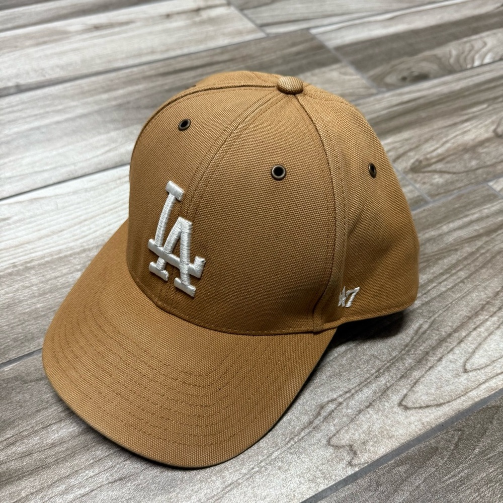 Los Angeles Dodgers Carhartt 47 Brand Hat - MVP fit, brown color.